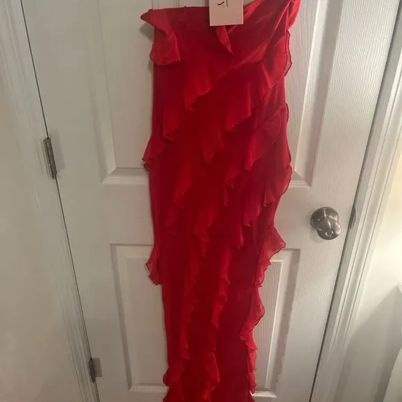 Oh Polly Nevali Bandeau Ruffle Dress NWT! - Picture 9 of 10